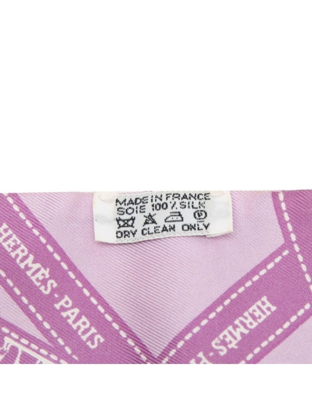 Hermes Twilly Bolduc Pattern Scarf Purple White Silk - Picture 5 of 6